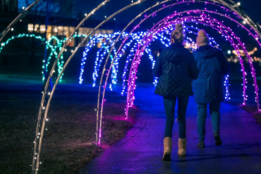Colorful lights at Minnetrista in Muncie, IN